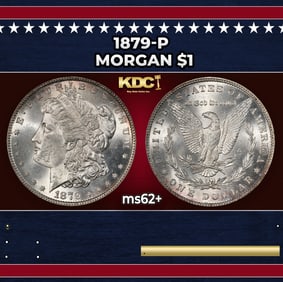 1879-p Morgan Dollar $1 Grades ms62+