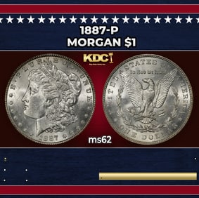 1887-p Morgan Dollar $1 Grades ms62