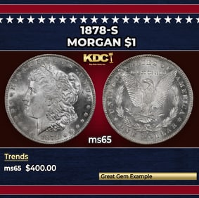 1878-s Morgan Dollar $1 Grades ms65