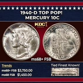 1940-d Mercury Dime TOP POP! 10c ms68+ FSB SEGS