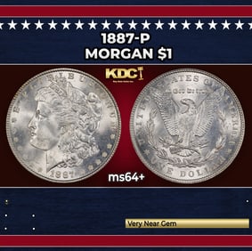 1887-p Morgan Dollar $1 Grades ms64+