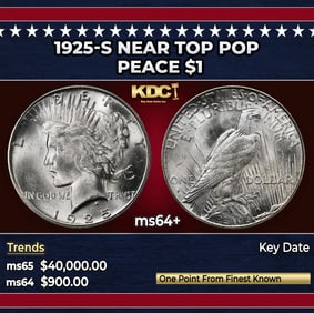 1925-s Peace Dollar Near Top Pop $1 ms64+ SEGS