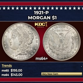 1921-p Morgan Dollar $1 Grades ms64+