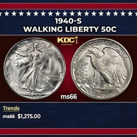 1940-s Walking Liberty Half Dollar 50c ms66 SEGS