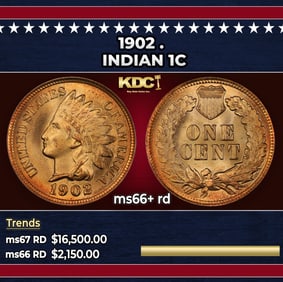 1902 Indian Cent . 1c ms66+ rd SEGS