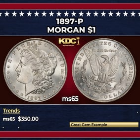 1897-p Morgan Dollar $1 Grades ms65