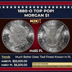 1880-o Morgan Dollar TOP POP! $1 ms65 PL SEGS