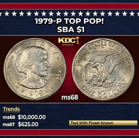 1979-p Susan B. Anthony Dollar TOP POP! $1 ms68 SEGS