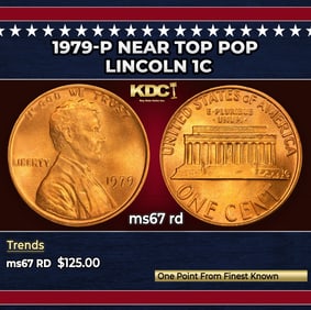 1979-p Lincoln Cent Near Top Pop 1c ms67 rd SEGS