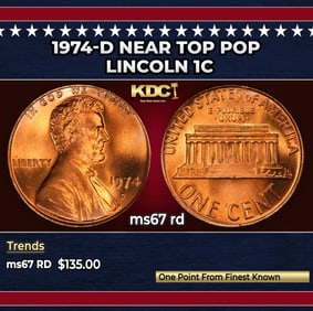 1974-d Lincoln Cent Near Top Pop 1c ms67 rd SEGS