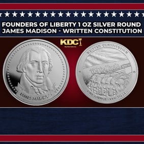 Founders of Liberty 1 oz Silver Round - James Madison - A Written Constitution Round