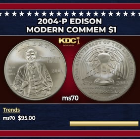 2004-P Edison Modern Commem Dollar $1 ms70 SEGS