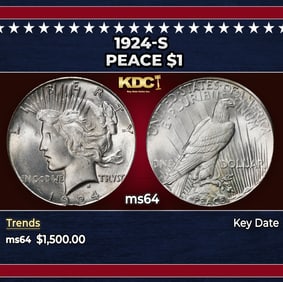 1924-s Peace Dollar $1 ms64 SEGS