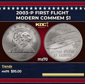 2003-p First Flight Modern Commem Dollar $1 ms70 SEGS