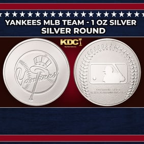 Yankees MLB Team - 1 oz Silver Round Round