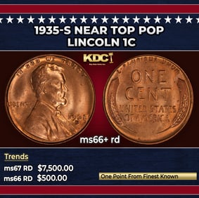 1935-s Lincoln Cent Near Top Pop 1c ms66+ rd SEGS