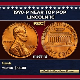 1970-p Lincoln Cent Near Top Pop 1c ms67 rd SEGS