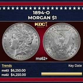 1894-o Morgan Dollar $1 ms62+ USCG
