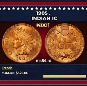 1905 Indian Cent . 1c Grades ms64 rd