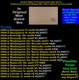 Sealed 2006 United States Mint Set in Original Government Shipped Box, Never Opened! 20 Coins