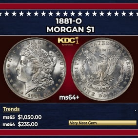 1881-o Morgan Dollar $1 Grades ms64+