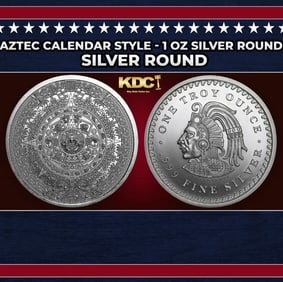 Aztec Calendar Style - 1 oz Silver Round Round
