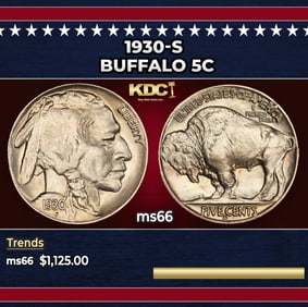 1930-s Buffalo Nickel 5c ms66 SEGS