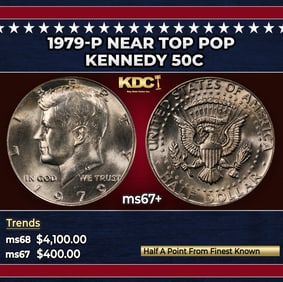 1979-p Kennedy Half Dollar Near Top Pop 50c ms67+ SEGS