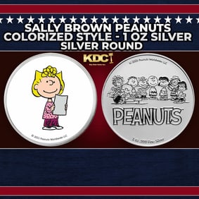 Sally Brown Peanuts Colorized Style - 1 oz Silver Round Round