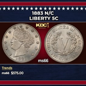 1883 n/c Liberty Nickel 5c Grades ms66