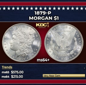 1879-p Morgan Dollar $1 Grades ms64+