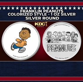 Franklin Peanuts Colorized Style - 1 oz Silver Round Round