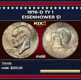 1976-d Ty 1 Eisenhower Dollar $1 ms66 SEGS