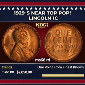 1929-s Lincoln Cent Near Top Pop! 1c ms66 rd SEGS