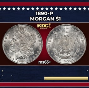 1890-p Morgan Dollar $1 Grades ms63+