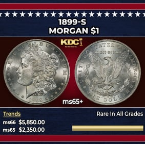 1899-s Morgan Dollar $1 ms65+ SEGS