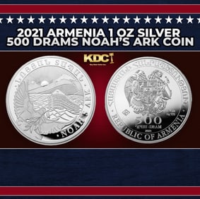 2021 Armenia 1 oz Silver 500 Drams Noah's Ark Coin Round