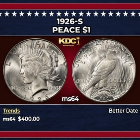 1926-s Peace Dollar $1 Grades ms64