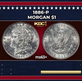 1886-p Morgan Dollar $1 Grades ms63+
