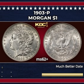 1903-p Morgan Dollar $1 Grades ms62+