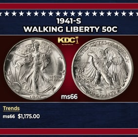 1941-s Walking Liberty Half Dollar 50c ms66 SEGS