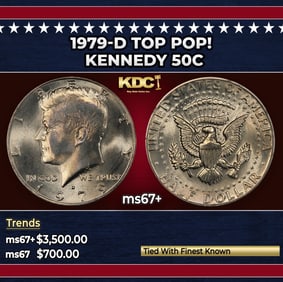 1979-d Kennedy Half Dollar TOP POP! 50c ms67+ SEGS