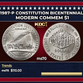 1987-p Constitution Bicentennial Modern Commem Dollar $1 ms70 SEGS