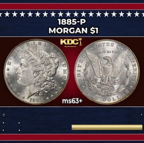 1885-p Morgan Dollar $1 Grades ms63+