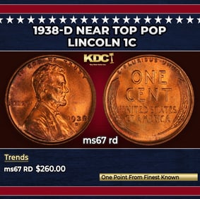 1938-d Lincoln Cent Near Top Pop 1c ms67 rd SEGS