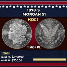 1878-s Morgan Dollar $1 ms65+ PL SEGS