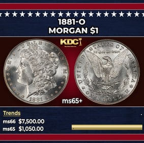1881-o Morgan Dollar $1 ms65+ SEGS