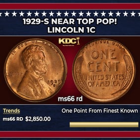 1929-s Lincoln Cent Near Top Pop! 1c ms66 rd SEGS