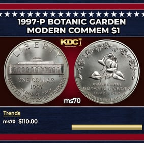1997-p Botanic Garden Modern Commem Dollar $1 ms70 SEGS
