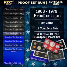 1968-1979 Proof Set Run 67 Coins 12 Complete Sets